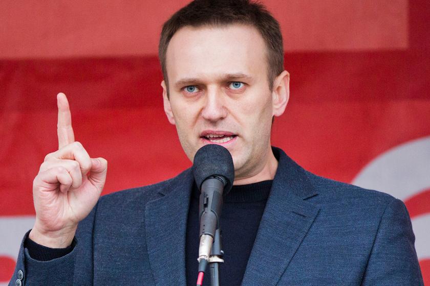 Alexei Navalny at a microphone
