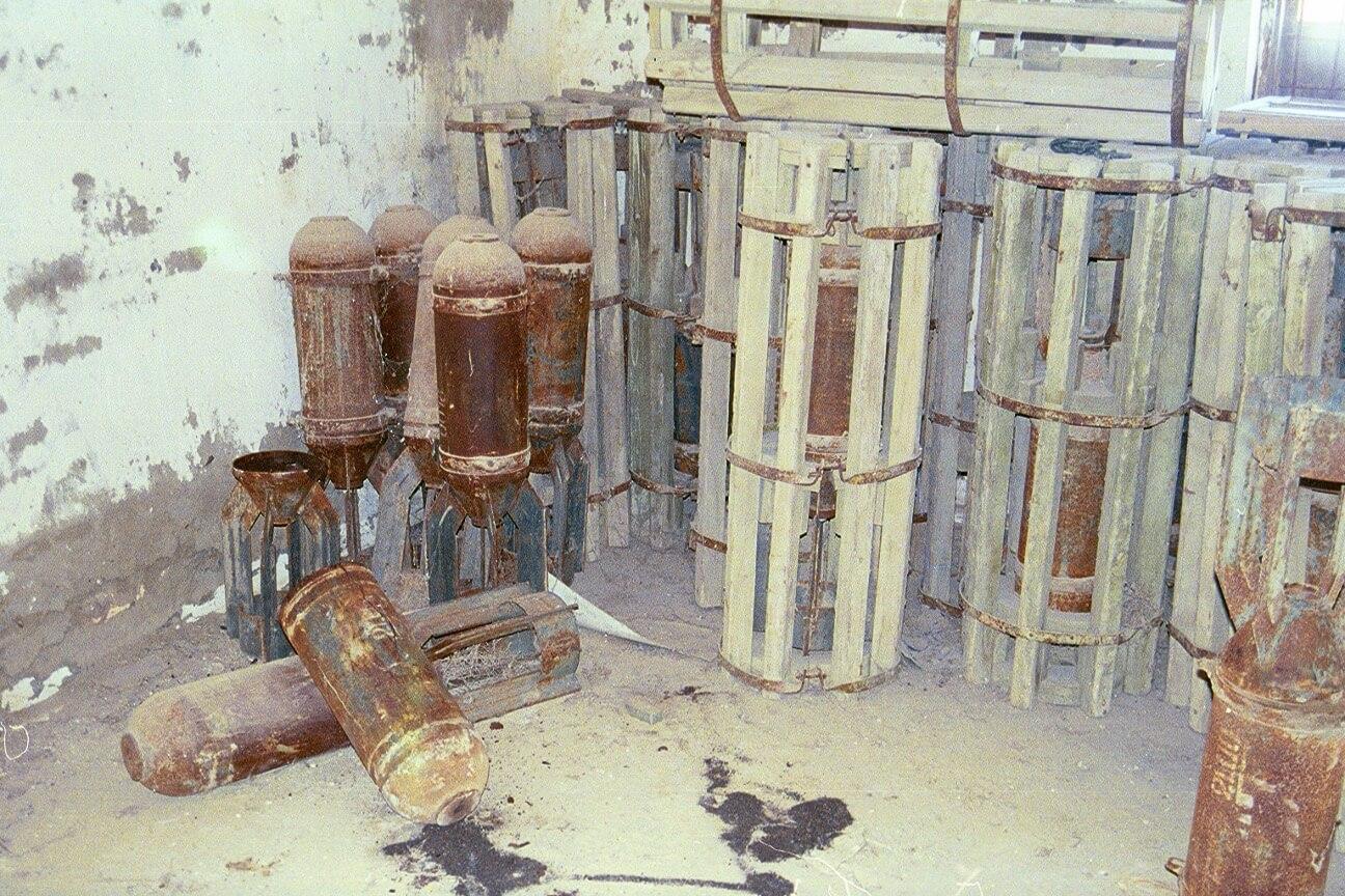 Equipment at an abandoned facility on Vozrozhdeniye Island