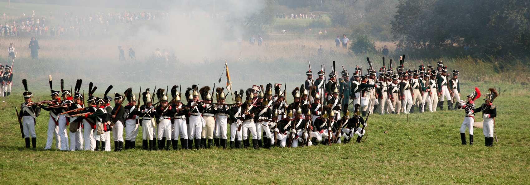 Historical reenactment of Battle of Borodino 