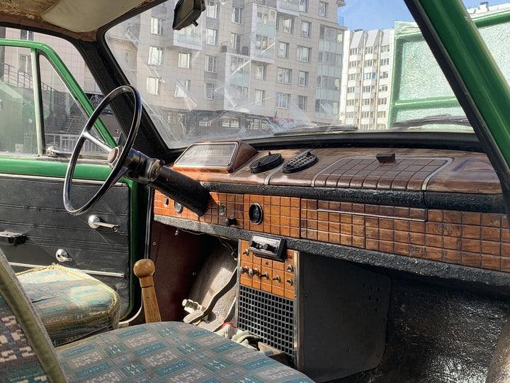 interior of vintage automobile