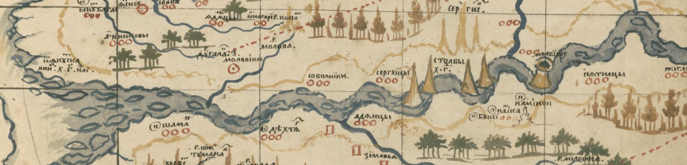 map detail showing river course