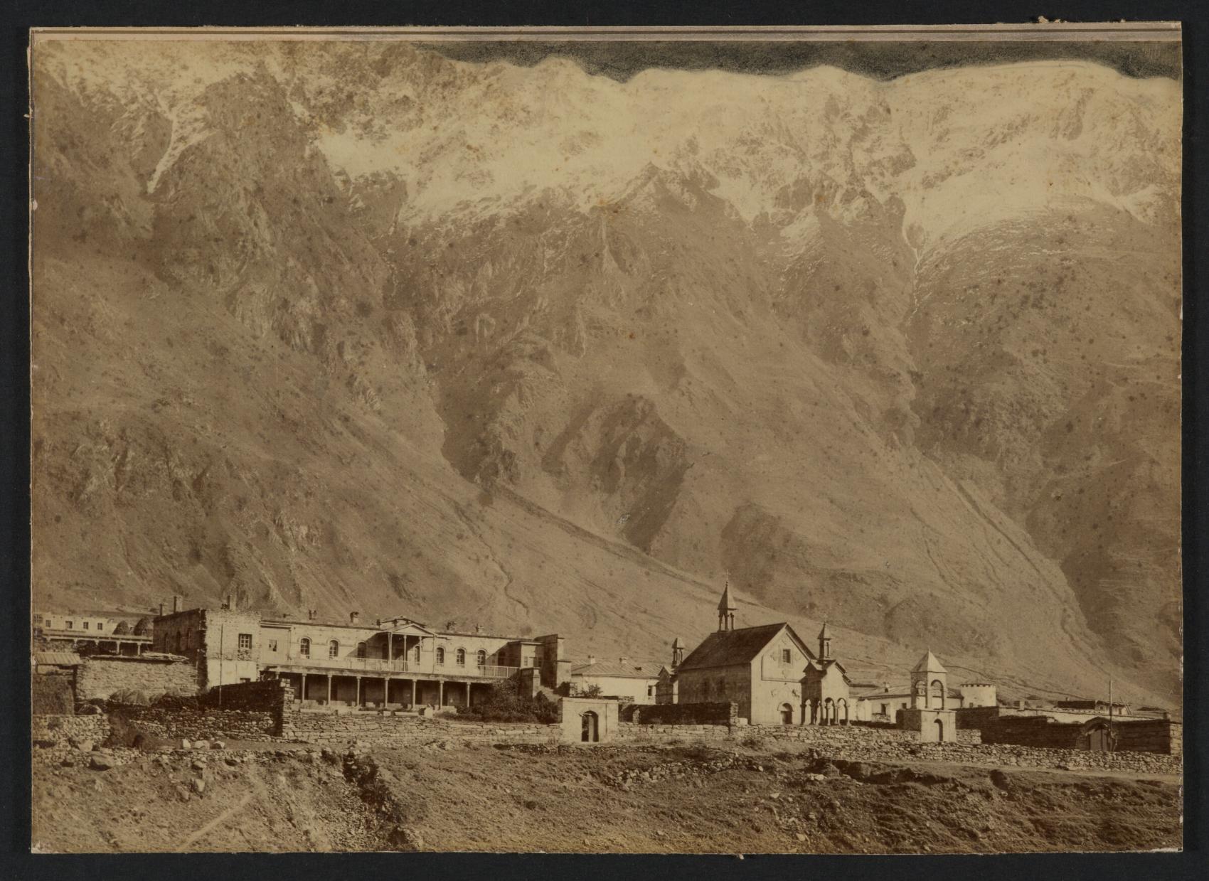 The Kazbegi Estate sepia photograph