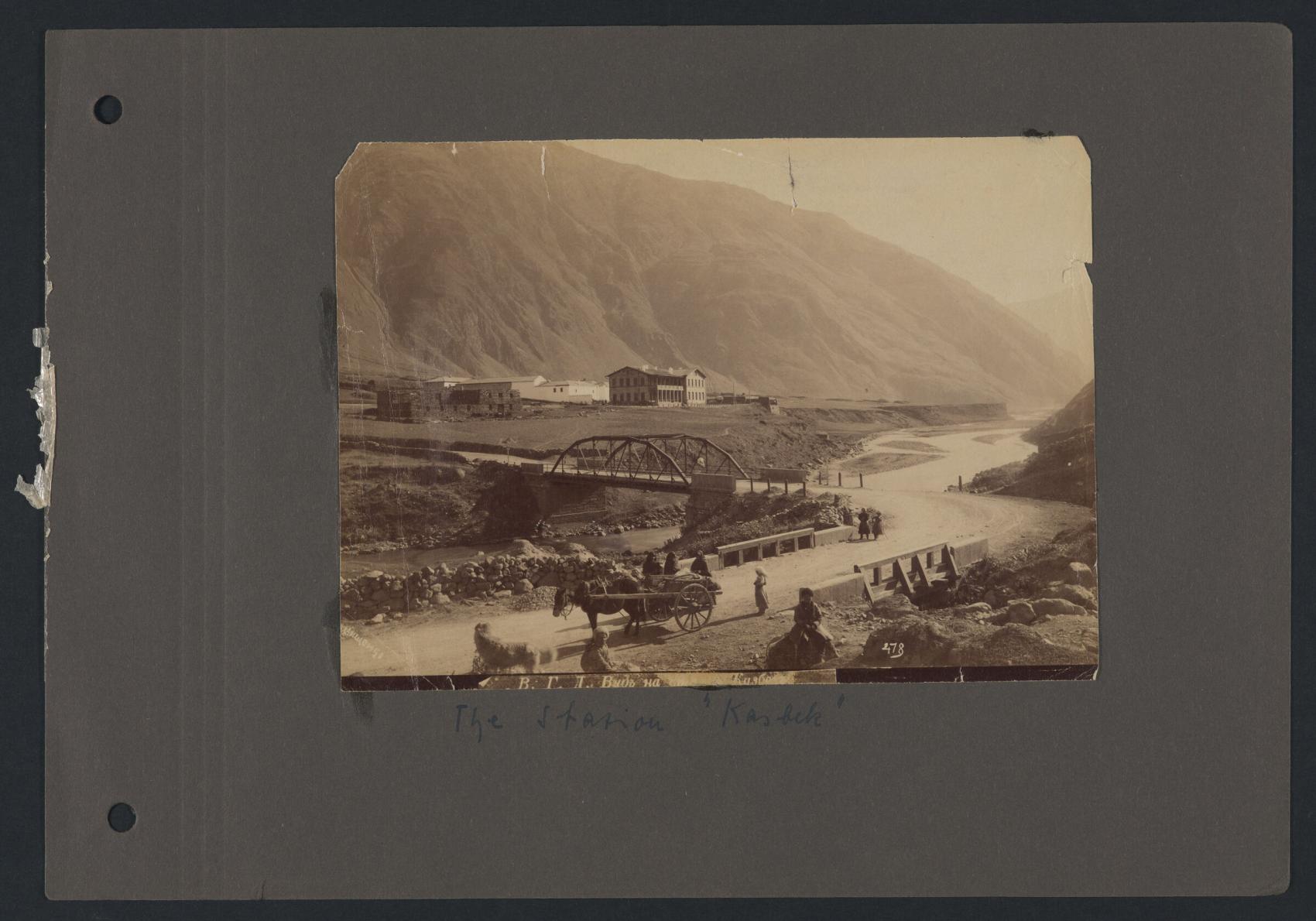 Valley with a bridges sepia toned photograph