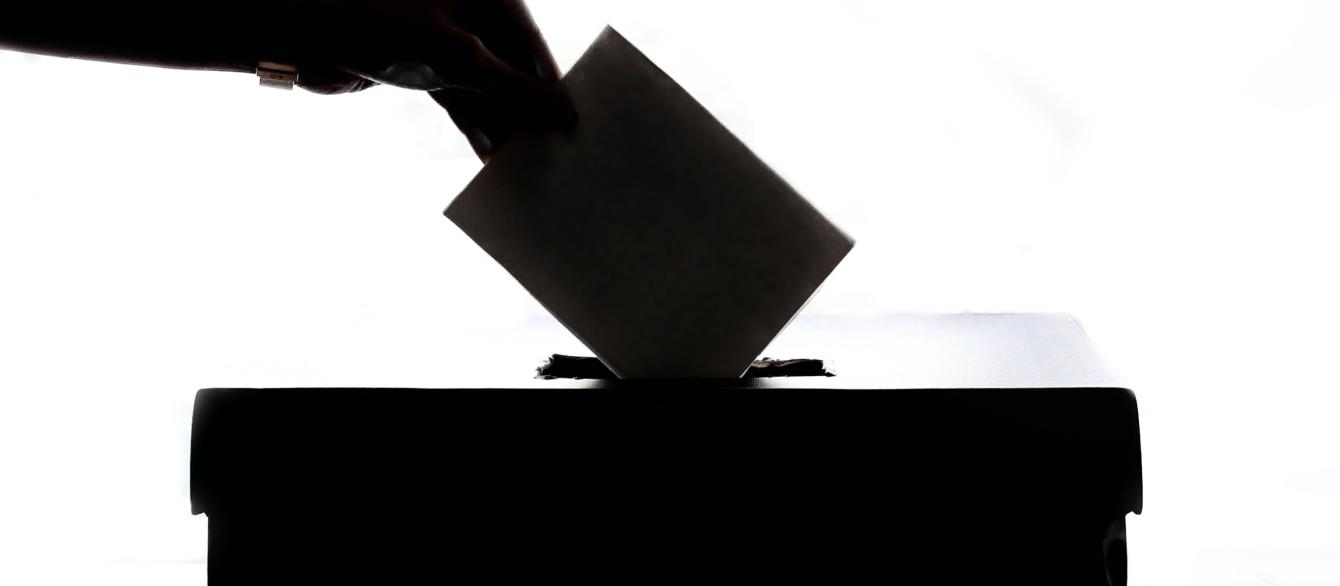 voter submitting ballot