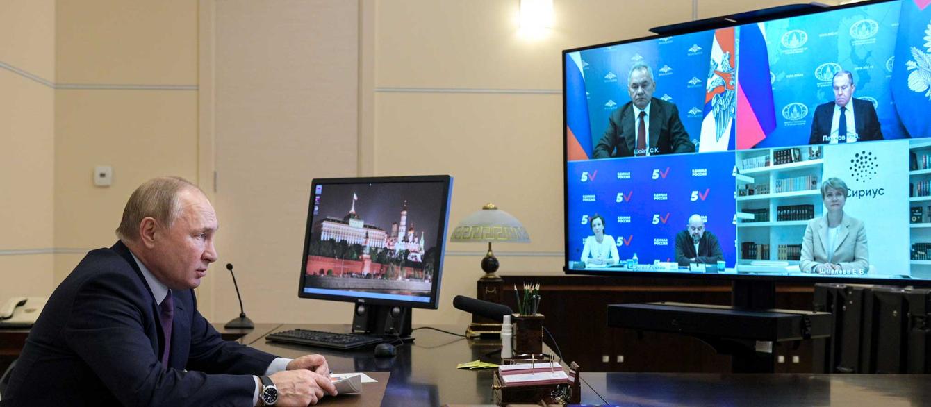 Putin on video call
