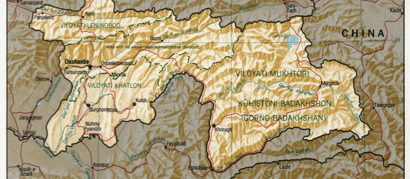 map of tajikikstan