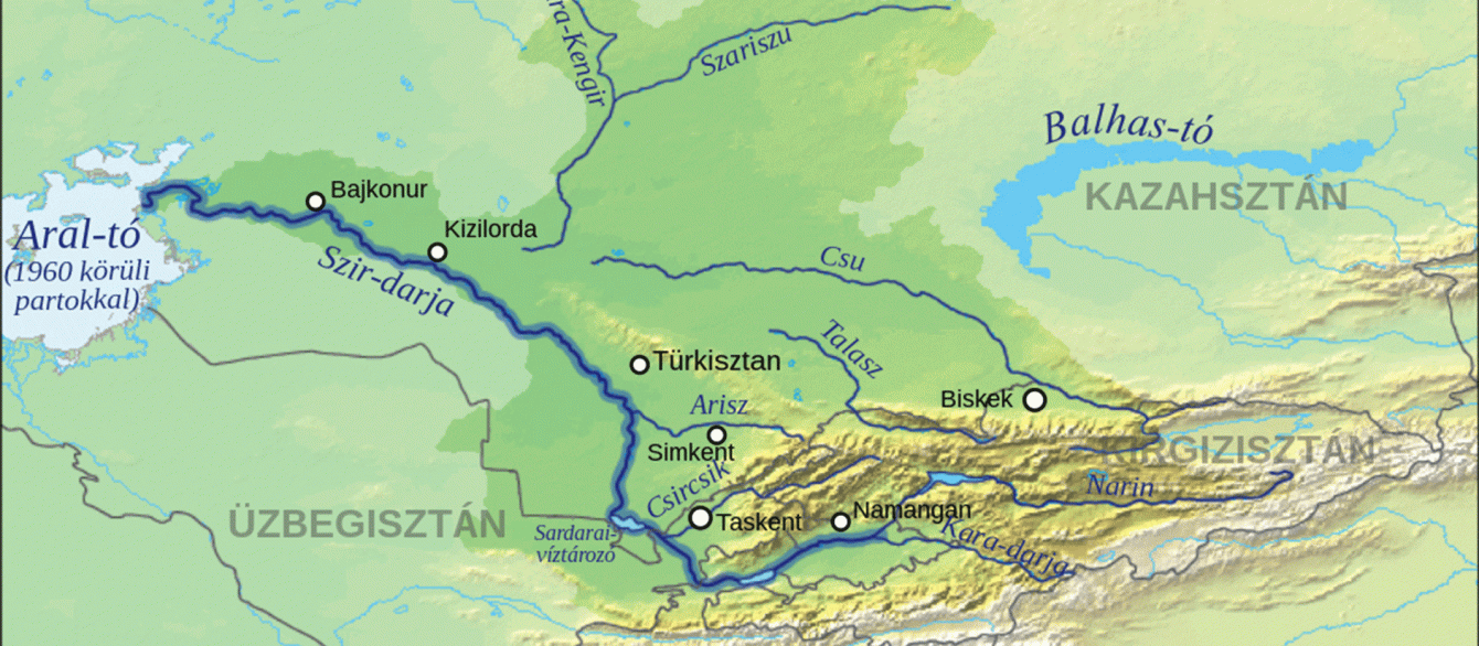 map of uzbekistan and kazakhstan