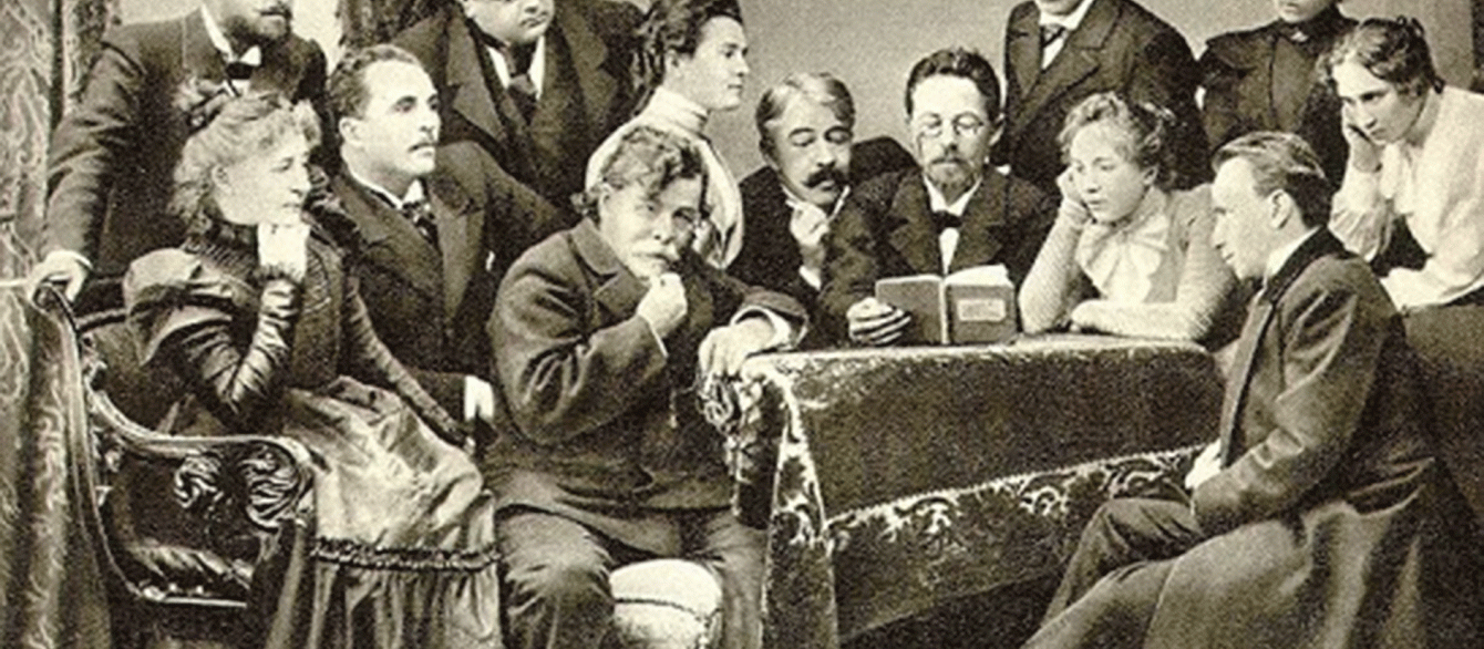 an old photograph of chekhov with actors