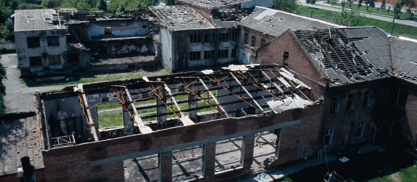 an image of the bombed school