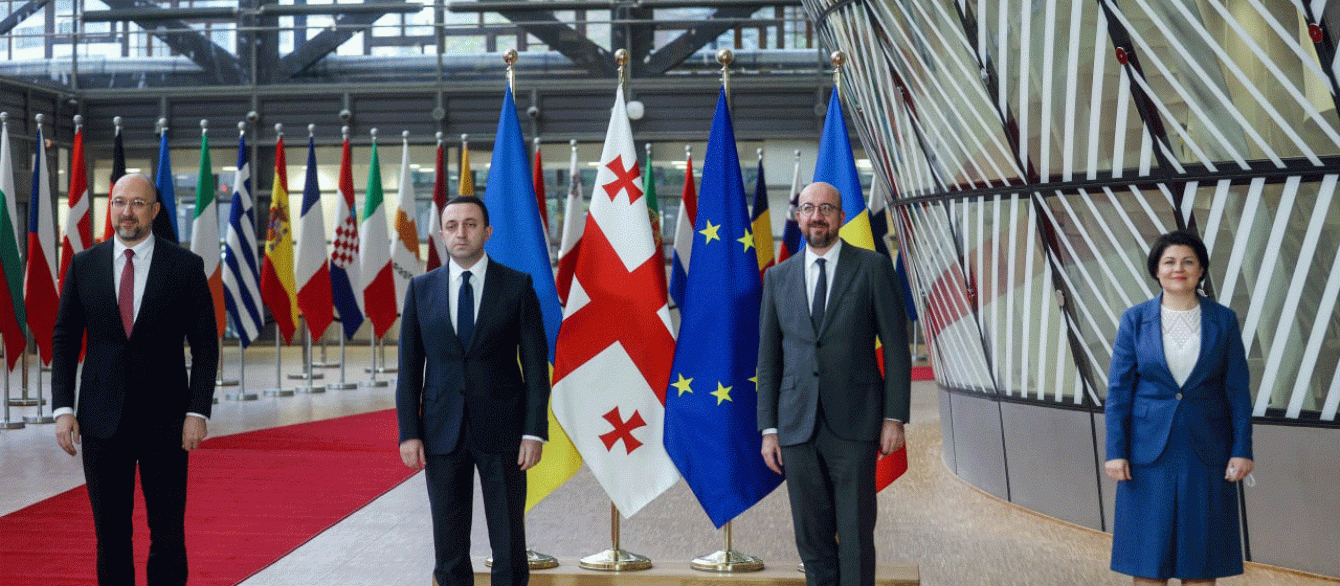 PM of Georgia, Ukraine, and Moldove with European Union leader