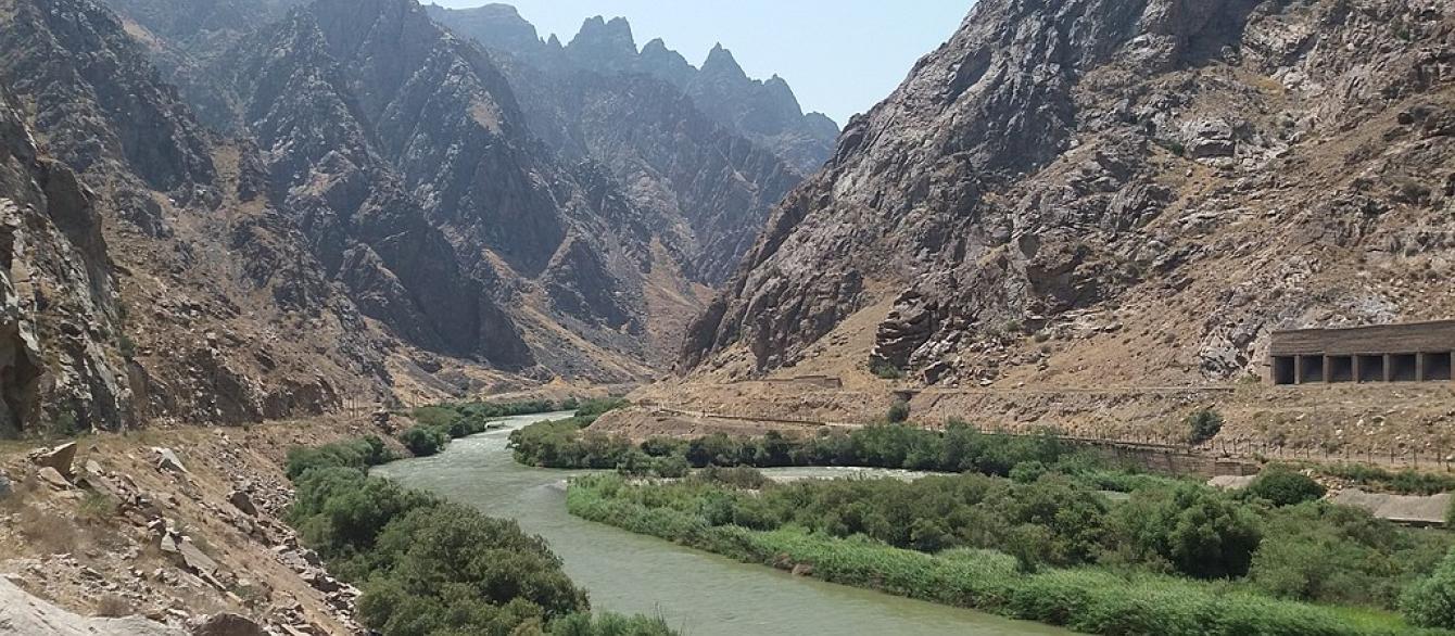 Aras river at Nurduz on the Iranian-Armenian border
