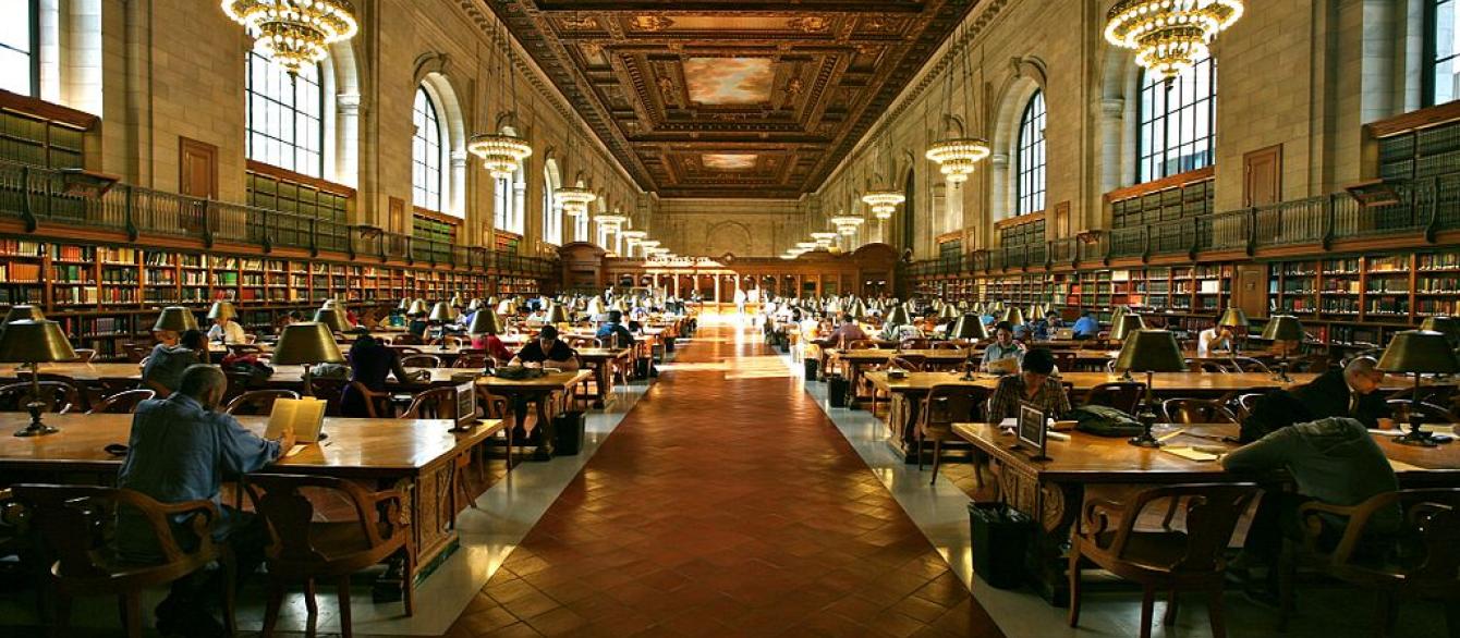 studying at New York Public Library