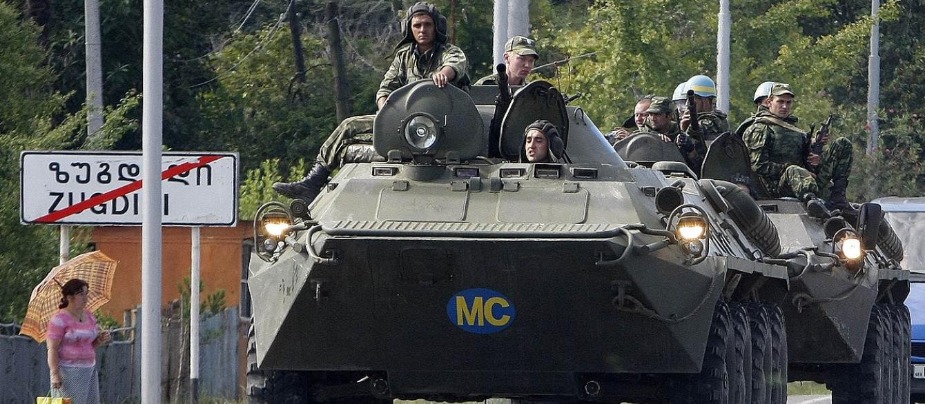  Russian occupying army in Georgia during Russo-Georgian war in 2008 near Zugdidi.