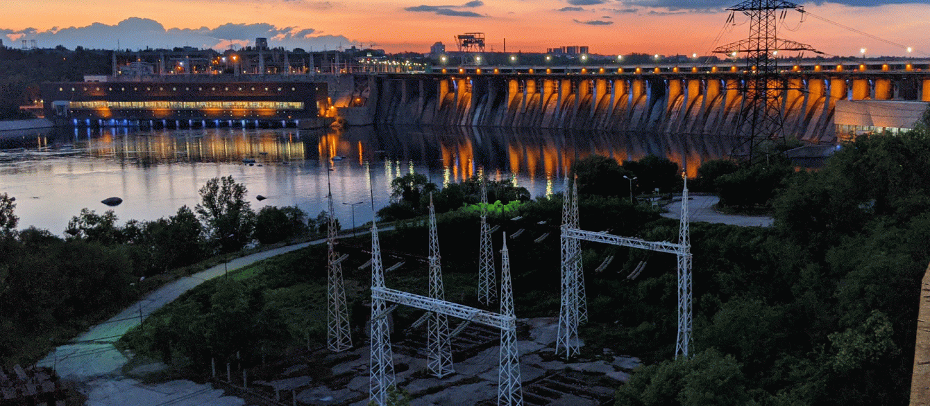 Dnieper Hydroelectric Station in Zaporizhzhia, Ukraine