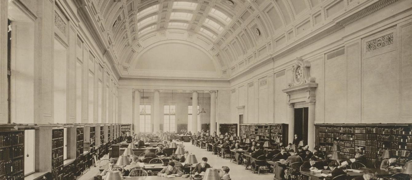 Widener Memorial Library, Harvard University, General Reading Room, 1915