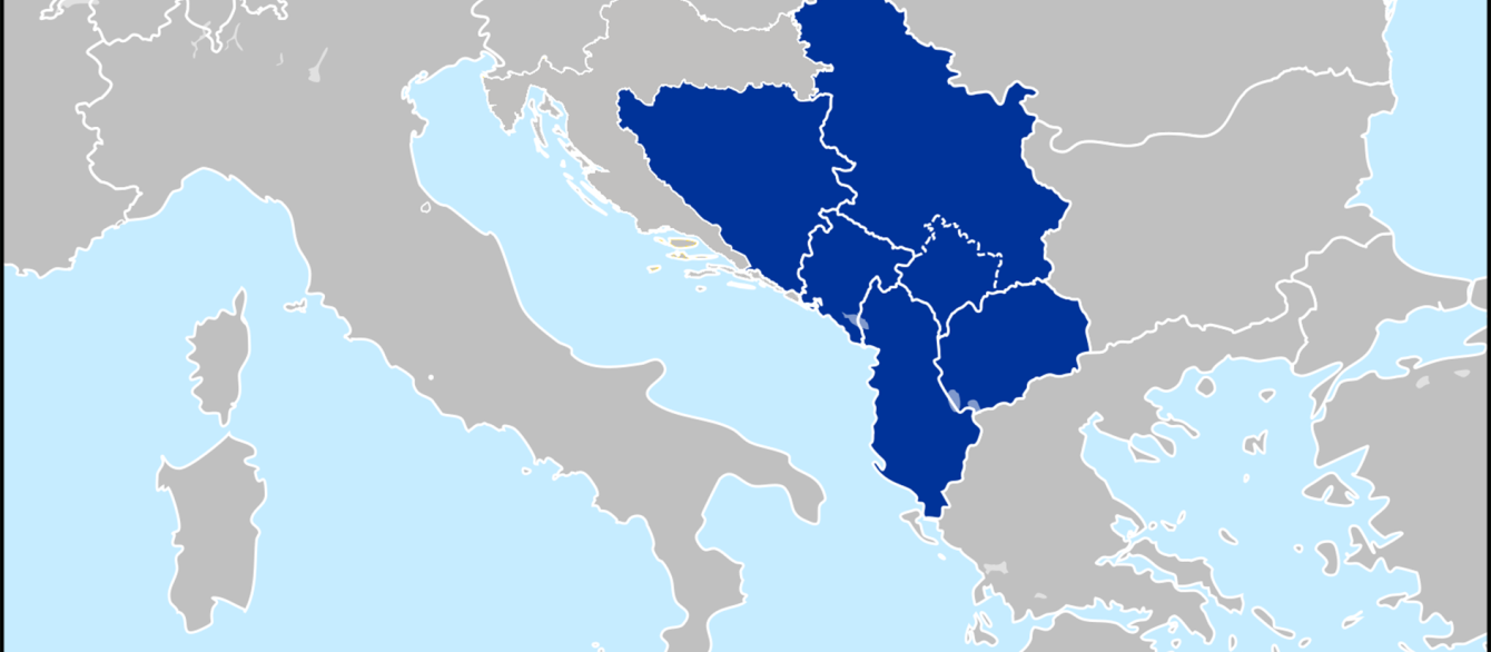 a map of Western Balkans without Croatia