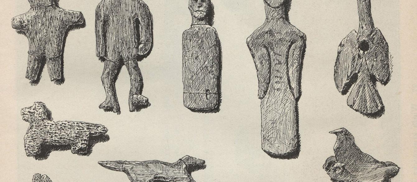Bożyszcza - wooden amulets and animals from prehistoric times of Polans, western Slavic tribe.