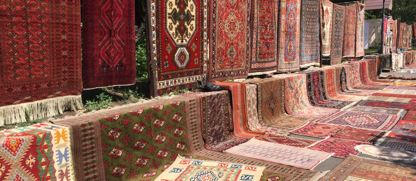 Rugs in a market in Yerevan