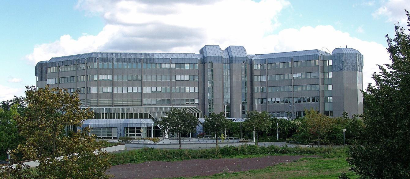 German Federal Archives (Bundesarchiv), a building in the background of blue sky and green lawn