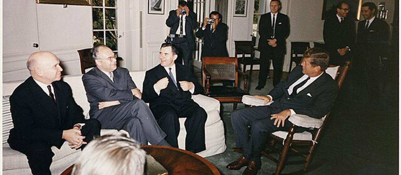 Photograph of President John F. Kennedy's Meeting with the Soviet Ambassador and Ministers at the White House, 1962.