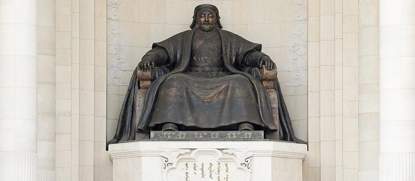 Monument to Genghis Khan on Sukhbaatar Square, Ulaanbaatar.