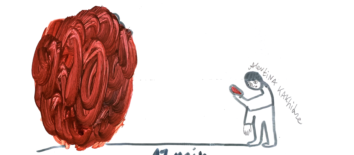 drawing of the red blood stain 