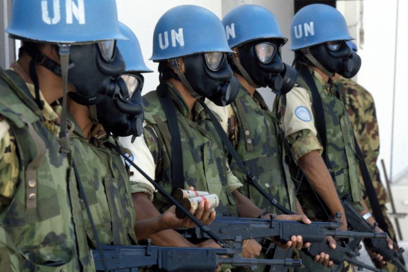 UN Soldiers Standing Guard