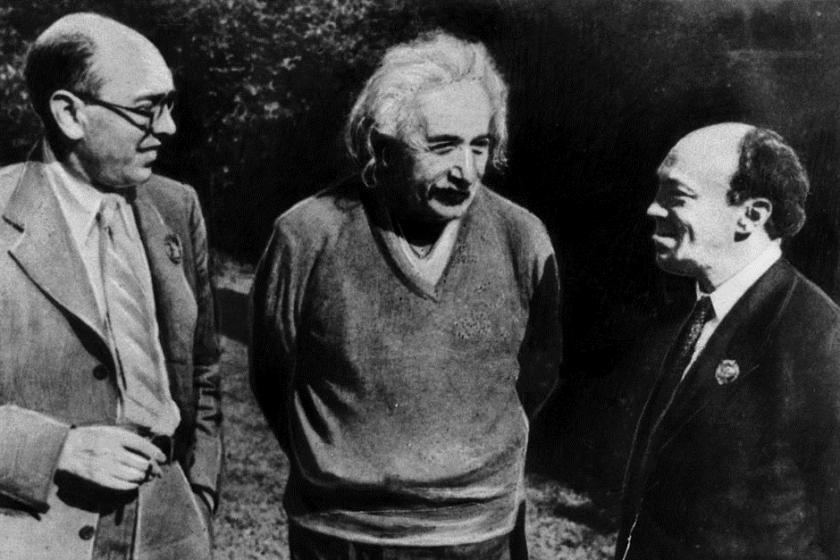 Itzik Feffer, Albert Einstein and Solomon Mikhoels, 1943