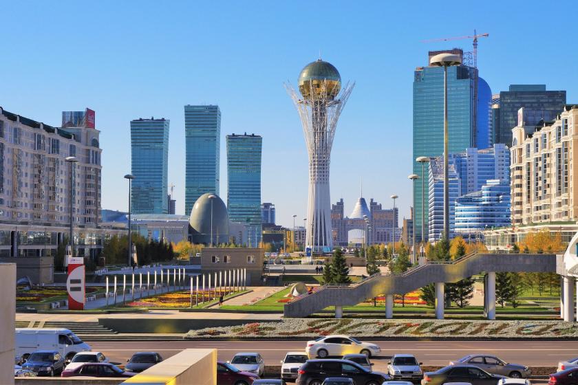  Central Downtown Nur-Sultan: in center Bayterek tower