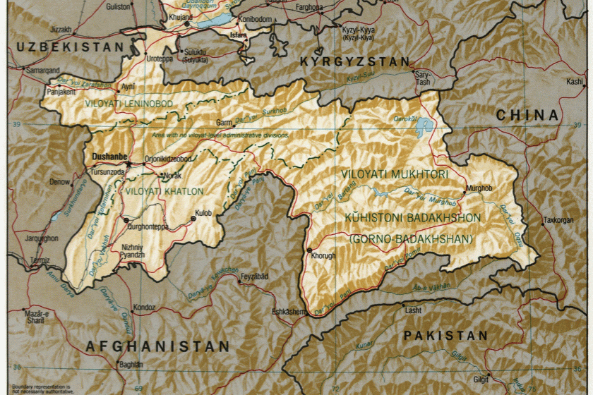 map of tajikikstan
