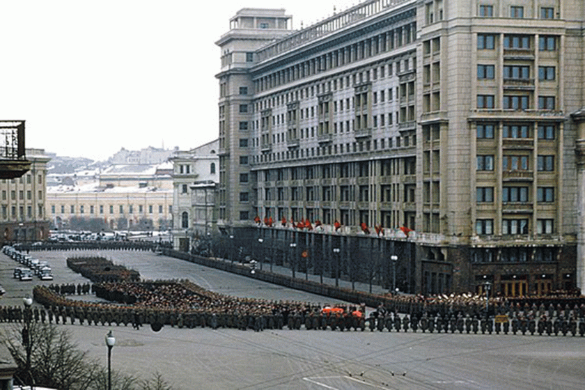 Stalins funeral procession at Manezhnaya Sq 