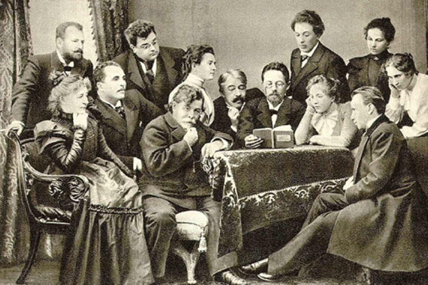 an old photograph of chekhov with actors