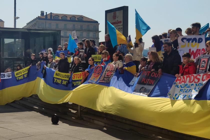 Protest against Russian invasion of Ukraine in Istanbul
