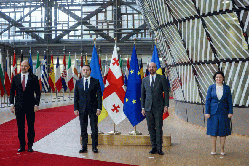 PM of Georgia, Ukraine, and Moldove with European Union leader