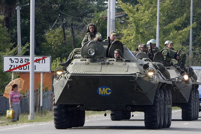  Russian occupying army in Georgia during Russo-Georgian war in 2008 near Zugdidi.