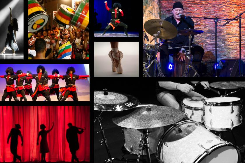Drum and dance collage