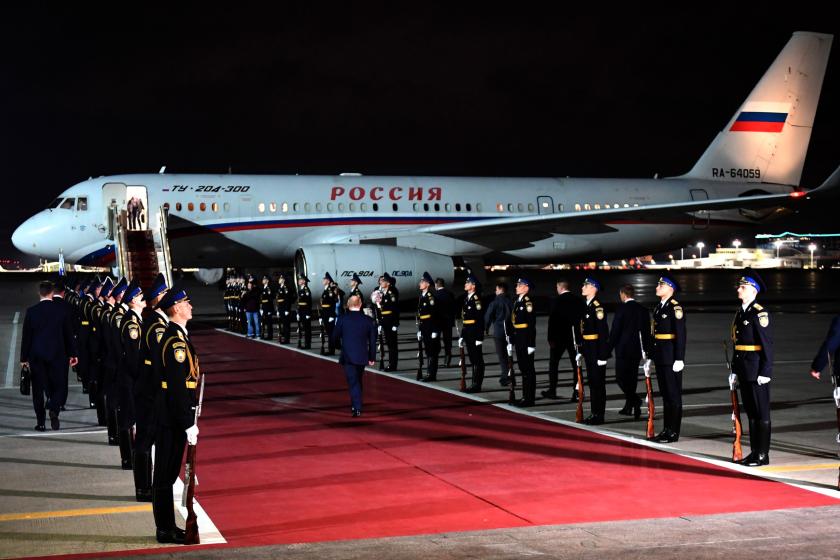 At Vnukovo Airport before the meeting with Russian citizens returning to the Motherland following a prisoner swap.