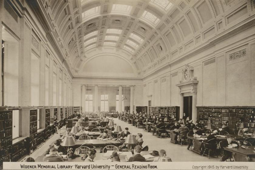 Widener Memorial Library, Harvard University, General Reading Room, 1915