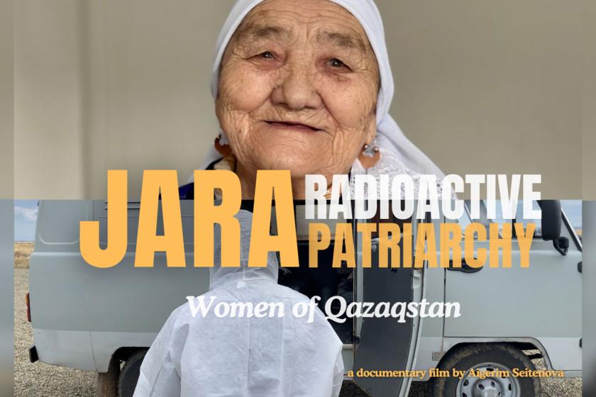 image of the old woman and the title of the film Jara Radiooactive Patriarchy