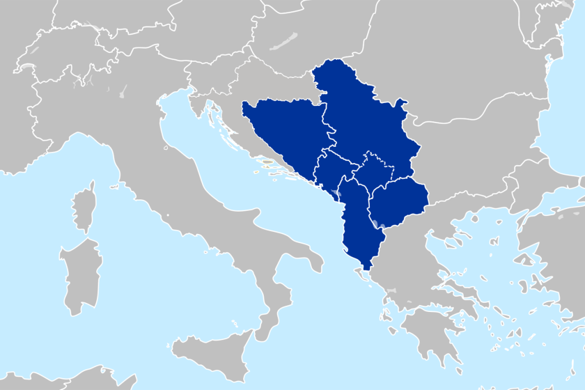 a map of Western Balkans without Croatia