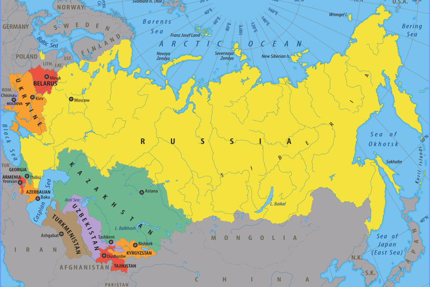 map of the former USSR