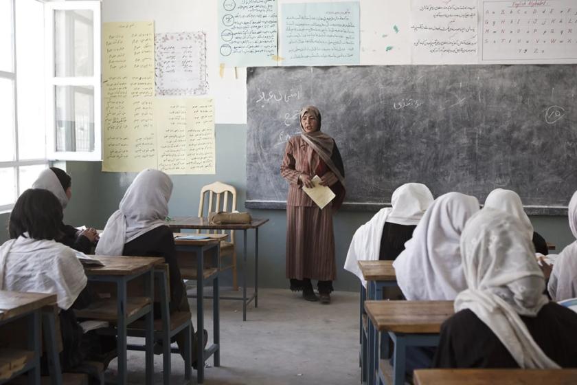  a classroom in Afghanistan with girls