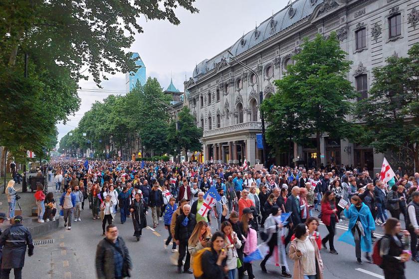 Georgian pro-democracy protests in Tbilisi, 2024.