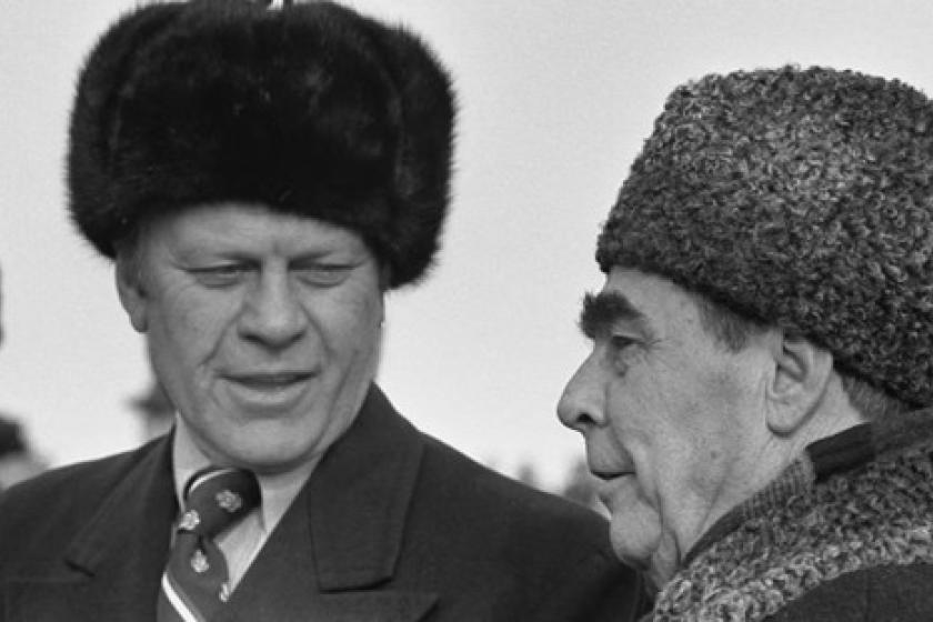 : The meeting of Soviet leader Leonid Brezhnev and US President Gerald Ford, 1974