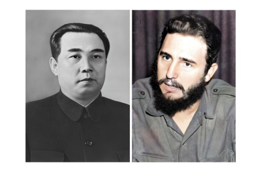 Kim Il Sung and Castro portraits