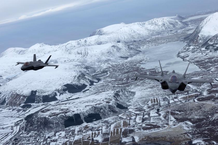 F-35A Lightning II aircraft from the U.S. over Arctic