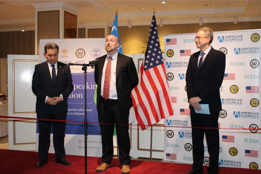 Ambassador Rosenblum opens the official launch ceremony of the English-speaking Nation: Secondary Teacher Program in Tashkent